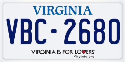VA license plate VBC2680