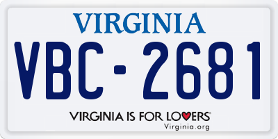 VA license plate VBC2681