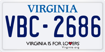 VA license plate VBC2686