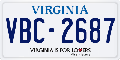 VA license plate VBC2687