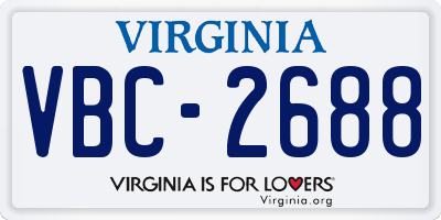 VA license plate VBC2688