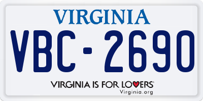 VA license plate VBC2690