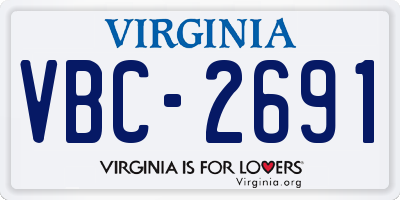 VA license plate VBC2691