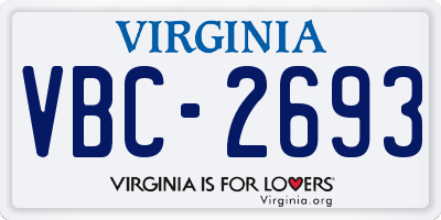 VA license plate VBC2693