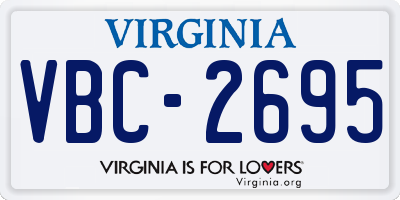 VA license plate VBC2695