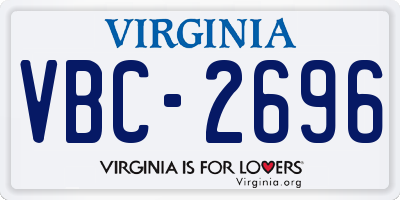 VA license plate VBC2696