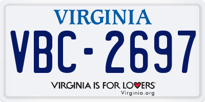 VA license plate VBC2697
