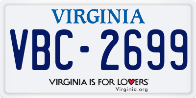 VA license plate VBC2699