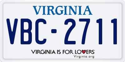 VA license plate VBC2711