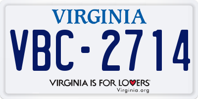 VA license plate VBC2714