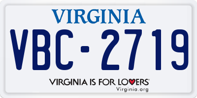 VA license plate VBC2719