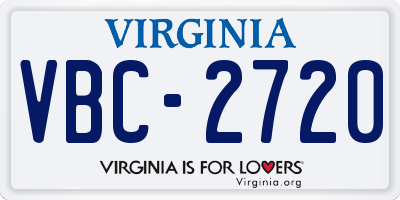VA license plate VBC2720