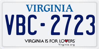 VA license plate VBC2723