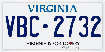 VA license plate VBC2732