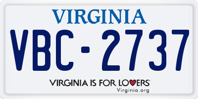VA license plate VBC2737