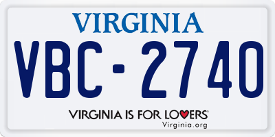 VA license plate VBC2740