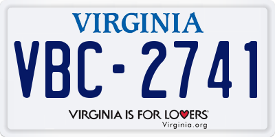 VA license plate VBC2741