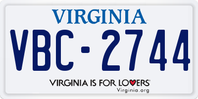 VA license plate VBC2744