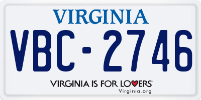 VA license plate VBC2746