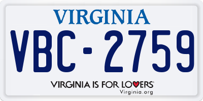 VA license plate VBC2759