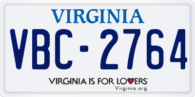 VA license plate VBC2764