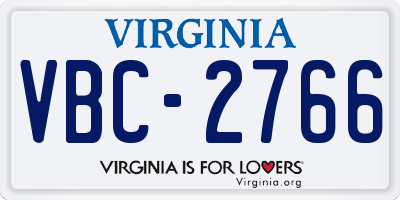 VA license plate VBC2766