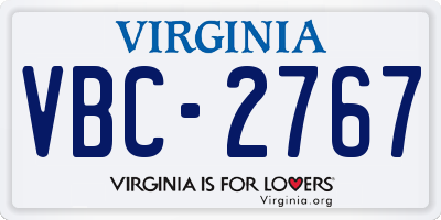 VA license plate VBC2767
