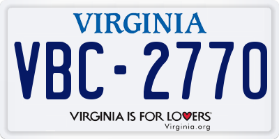 VA license plate VBC2770