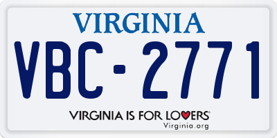 VA license plate VBC2771