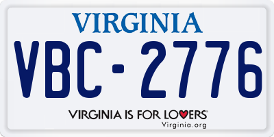 VA license plate VBC2776