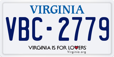 VA license plate VBC2779