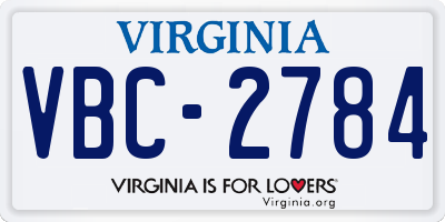 VA license plate VBC2784