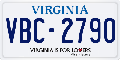 VA license plate VBC2790