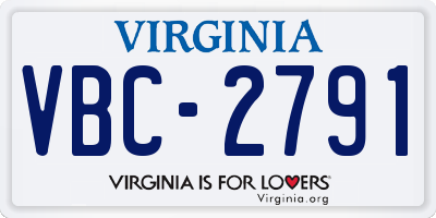 VA license plate VBC2791