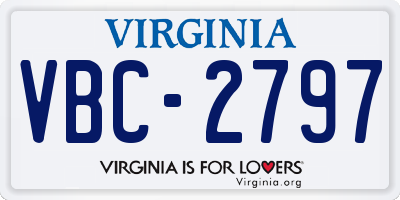 VA license plate VBC2797