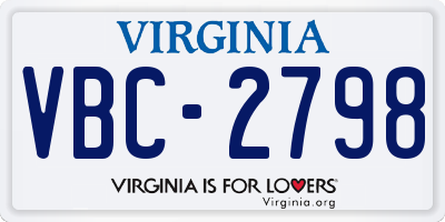 VA license plate VBC2798
