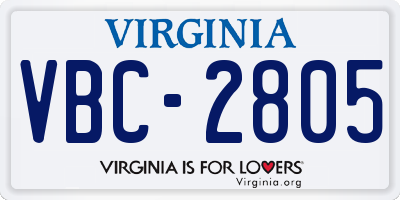 VA license plate VBC2805