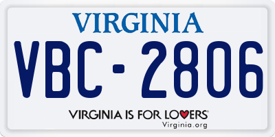 VA license plate VBC2806