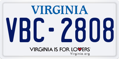 VA license plate VBC2808