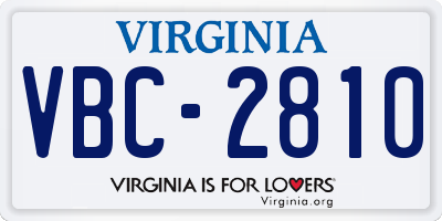 VA license plate VBC2810