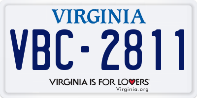 VA license plate VBC2811
