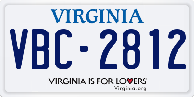VA license plate VBC2812
