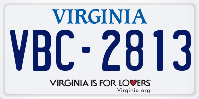 VA license plate VBC2813