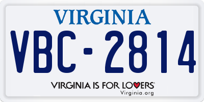 VA license plate VBC2814