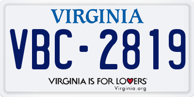 VA license plate VBC2819