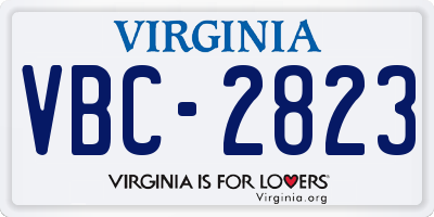 VA license plate VBC2823