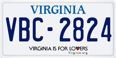 VA license plate VBC2824