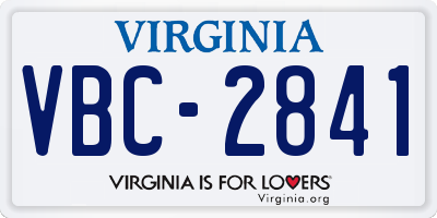 VA license plate VBC2841