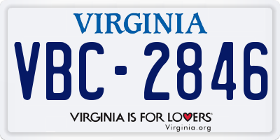 VA license plate VBC2846