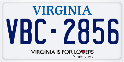 VA license plate VBC2856